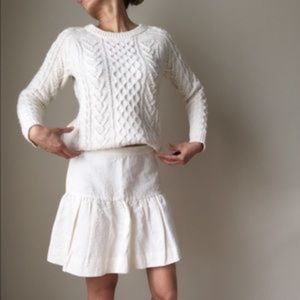 J. Crew Embossed Flare Mini Skirt White